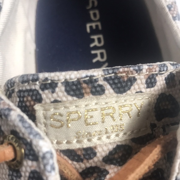 Sperry crest vibe women’s leather lace up leopard print shoes size 5 cle… - Picture 6 of 9